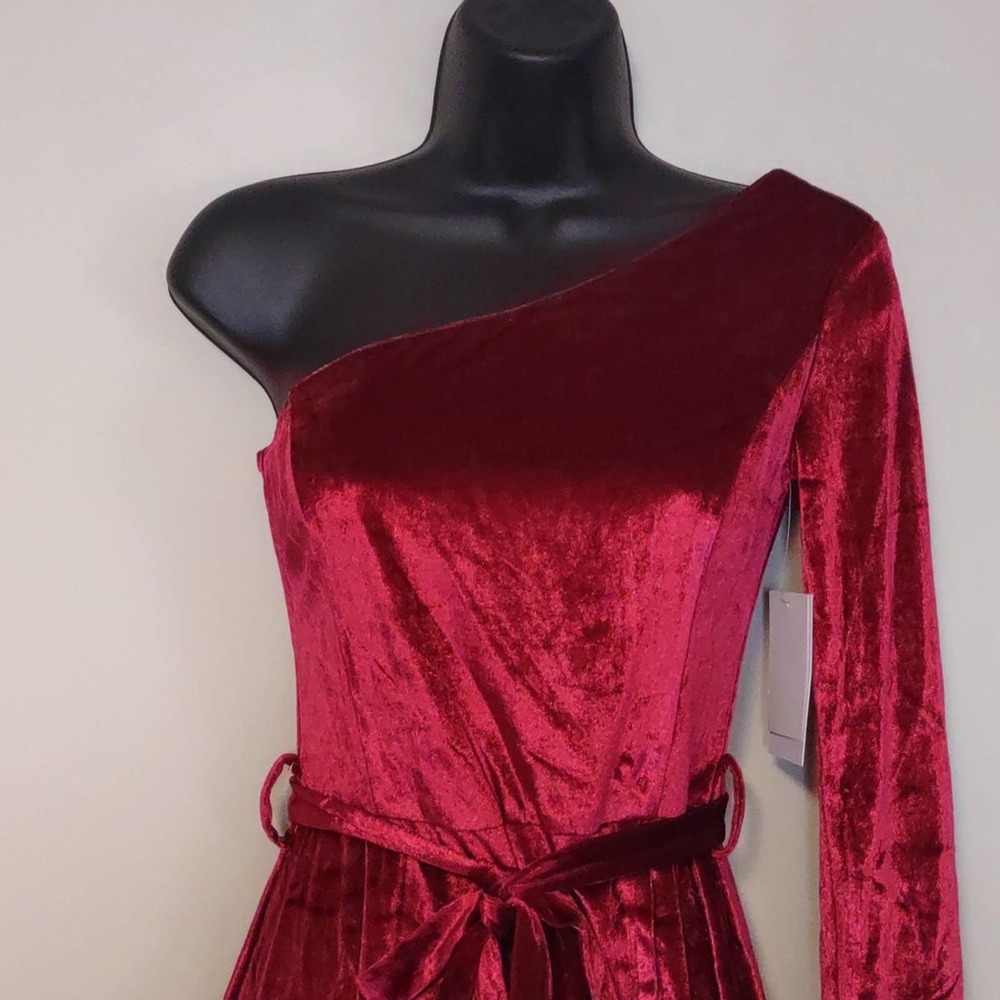 Kalani Hilliker / Alyce Paris One Shoulder Cranberry Short Dress Small - Picture 5 of 10